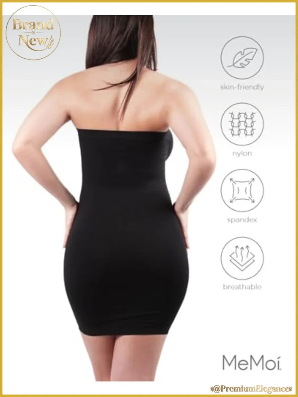 Strapless Shaping Slip Tummy Control Under Dress with Built-In Bandeau Bra